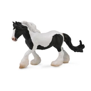 Figurina Cal Gypsy Mare - alb si negru Collecta