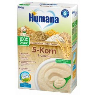Cereale Bio Humana 5 cereale fara lapte 200 gr