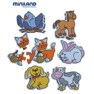 Puzzle tematic cu animale Miniland 3-5 piese