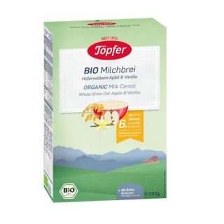 Cereale Bio Ovaz, lapte, mar, vanilie 6 luni+ Topfer 