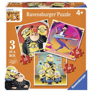 Puzzle Minions 3 In 1, 25/ 36/ 49 Piese RVSPC06924