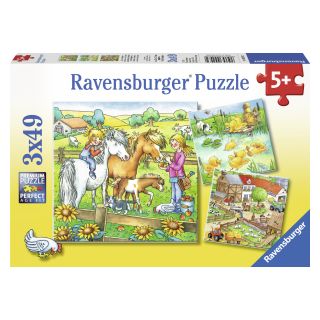 Puzzle Animale De Curte, 3X49 Piese RVSPC09293