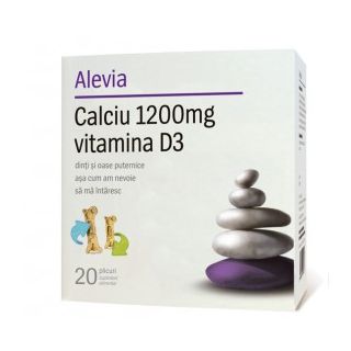 Alevia Calciu 1200 mg Vitamina D3 20 plicuri