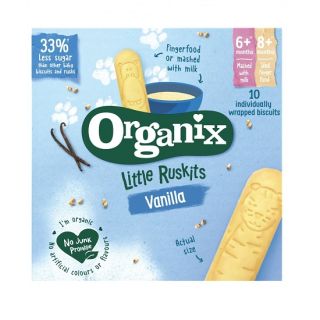 Biscuiti cu vanilie pentru sugari Organix Bio Little Ruskits 60g 6 luni+