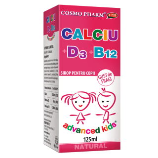 Calciu + D3 + B12 Sirop 125 ml Cosmopharm