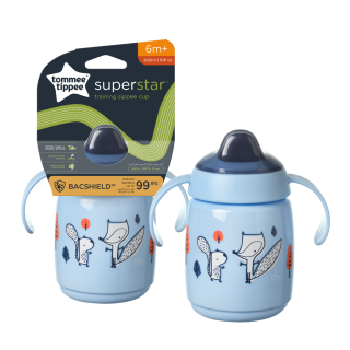Cana Tommee Tippee Sippee cu protectie BACSHIELD ™ si capac 300 ml 6 luni+ Albastra