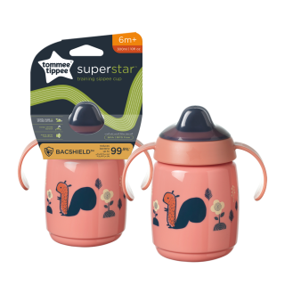 Cana Tommee Tippee Sippee cu protectie BACSHIELD ™ si capac 300 ml 6 luni+ Roz