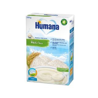 Cereale Humana Orez cu lapte 4 luni 200 g