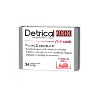 Detrical D3 2000 UI fara zahar cu aroma de cirese Zdrovit