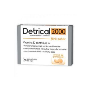 Detrical D3 2000 UI fara zahar cu aroma de portocale Zdrovit