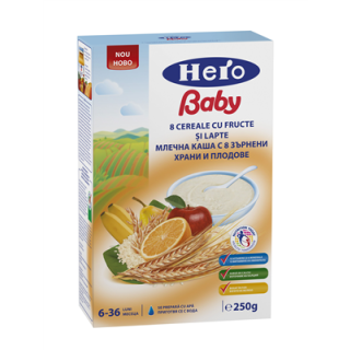 Hero Baby 8 Cereale cu fructe si lapte + 6 luni