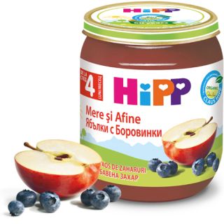 Hipp piure de mere si afine 4 luni + 125 g