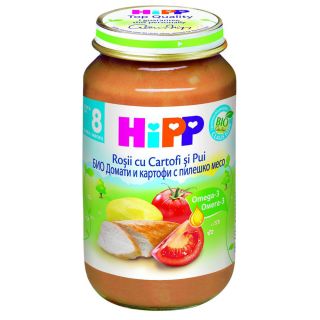 HiPP Piure Bio Rosii si cartofi cu carne de pui 8 luni+