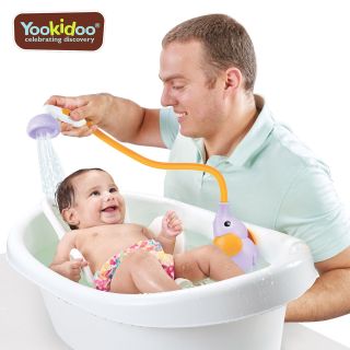 Jucarie portabila pentru dus - pentru bebelusi si copii, in forma de elefant- violet, 0-24 luni, Yookidoo