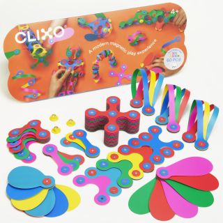 Clixo® joc magnetic de construit - Super Curcubeu (60 piese)