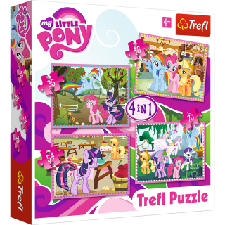 Set puzzle 4 in 1 Trefl My Little Pony, Poneii in vacanta, 1x35 piese, 1x48 piese, 1x54 piese, 1x70 piese