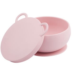 Bol Minikoioi cu Ventuza si Capac, 100% Premium Silicone – Pinky Pink