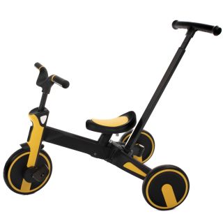 Tricicleta Uonibaby 4 in1, Pliabila si cu maner de impingere - Yellow