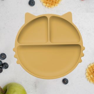 Farfurie compartimentata din silicon cu ventuza, AppeKids - Kitty - Honey