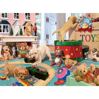 Puzzle catei si jucarii 150 piese