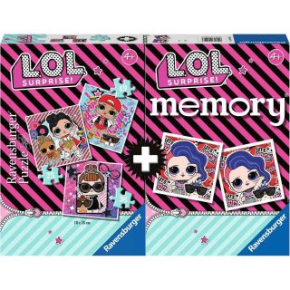 Puzzle + Joc Memory Lol, 25/36/49 Piese
