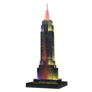 Puzzle 3D Empire State Building - Lumineaza Noaptea, 216 Piese RVS3D12566