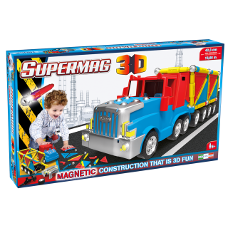 Jucarie cu magnet Camion 126 piese Supermag 3D