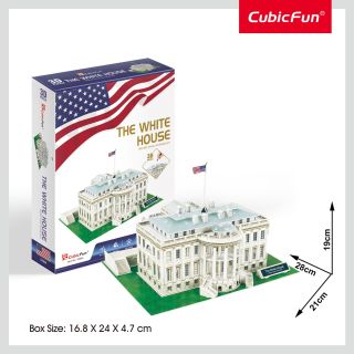 Cubic Fun - Puzzle 3D Casa Alba (Nivel Mediu 64 Piese) CUC060h