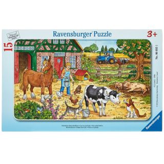 Ravensburger - Puzzle Viata la ferma, 15 piese