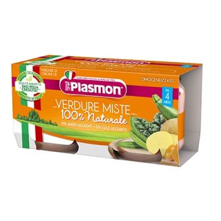 Plasmon Piure mix de legume(cartof,fasole verde,spanac, morcov) 2 x 80 gr
