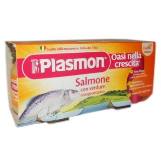 Plasmon - Piure, Somon cu Legume, fara gluten 160g (de la 6 luni)