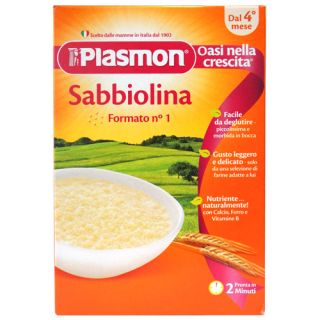 Plasmon – Paste Sabiollina, in forma de nisip, 320 g (de la 4 luni)