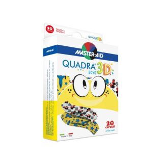 Plasturi pentru copii Quadra 3D Boys Master-Aid 20 bucati
