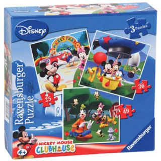 Puzzle Clubul lui Mickey Mouse Ravensburger 3 x 25/36/49 piese