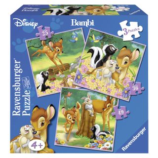 Puzzle Bambi, 3 Buc In Cutie, 25/36/49 Piese RVSPC07210