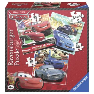 Puzzle Cars, 3 Buc In Cutie, 25/36/49 Piese RVSPC07258