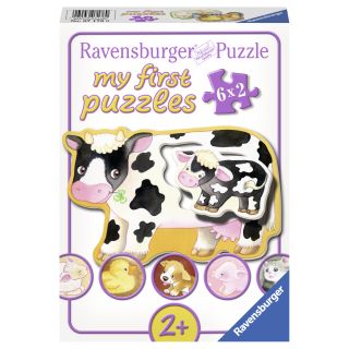 Primul Meu Puzzle Animalute Cu Pui, 6X2 Piese RVSPC07176