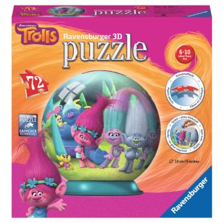 Puzzle 3D Trolls, 72 Piese RVS3D12197