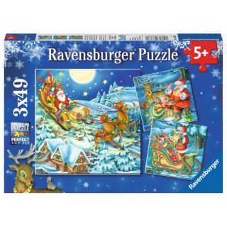 Puzzle Ravensburger Craciun Magic 3 X 49 Piese RVSPC08032