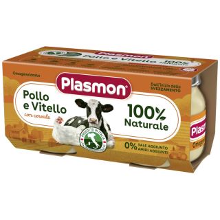 Plasmon Piure Carne de vita cu pui fara gluten 2 x 80 gr