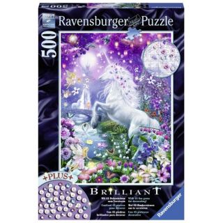 Puzzle Unicorn in padurea sclipitoare Ravensburger 500 piese