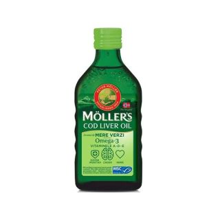 Ulei de ficat de cod Moller's Omega 3 Mere verzi 250 ml
