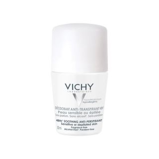 Vichy Deodorant roll-on antiperspirant pentru piele sensibila, eficacitate 48h