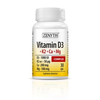 Vitamin D3 + K2 + Ca + Mg Complex 30 capsule Zenyth