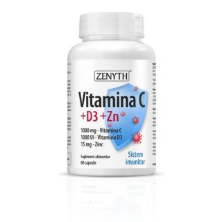 Vitamina C +D3 +Zn 60 capsule Zenyth